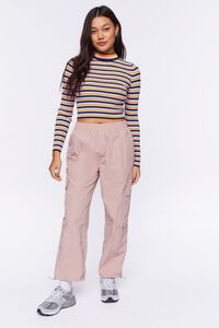 Striped Cutout Sweater-Knit Top, image 4