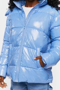 SKY BLUE Hooded Puffer Jacket, image 5