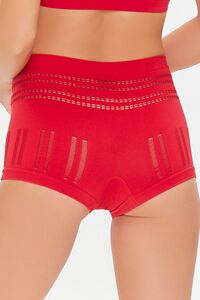 RED Seamless Pointelle Boyshort Panties, image 4