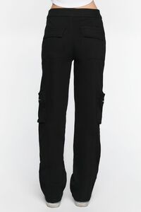 BLACK High-Rise Zipper Cargo Pants, image 4