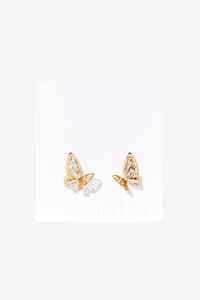Butterfly Faux Gem Stud Earrings, image 3