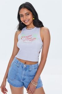 Paradise Found Graphic Cutout Crop Top, image 1