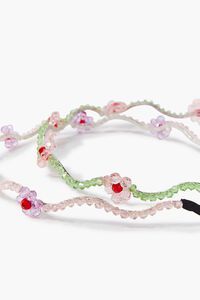 PINK/CREAM Beaded Flower Headband Set, image 3