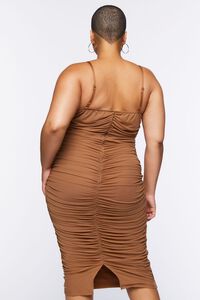 TAUPE Plus Size Ruched Bodycon Midi Dress, image 3