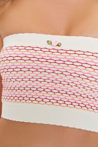 IVORY/PINK ICING Abstract Seamless Bandeau Bralette, image 4