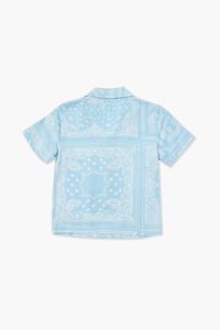BLUE/WHITE Kids Paisley Print Shirt (Girls + Boys), image 2