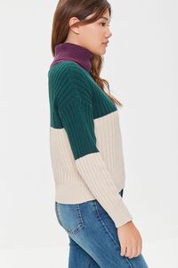 BEIGE/MULTI Colorblock Turtleneck Sweater, image 3
