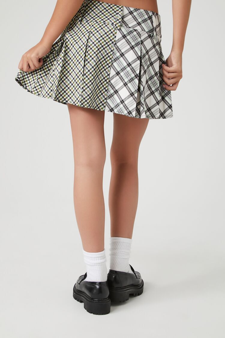 Women's Casual High Waist Plaid Pleated Flared Mini Skater Skirt, Blue, S  US 4 - Walmart.com