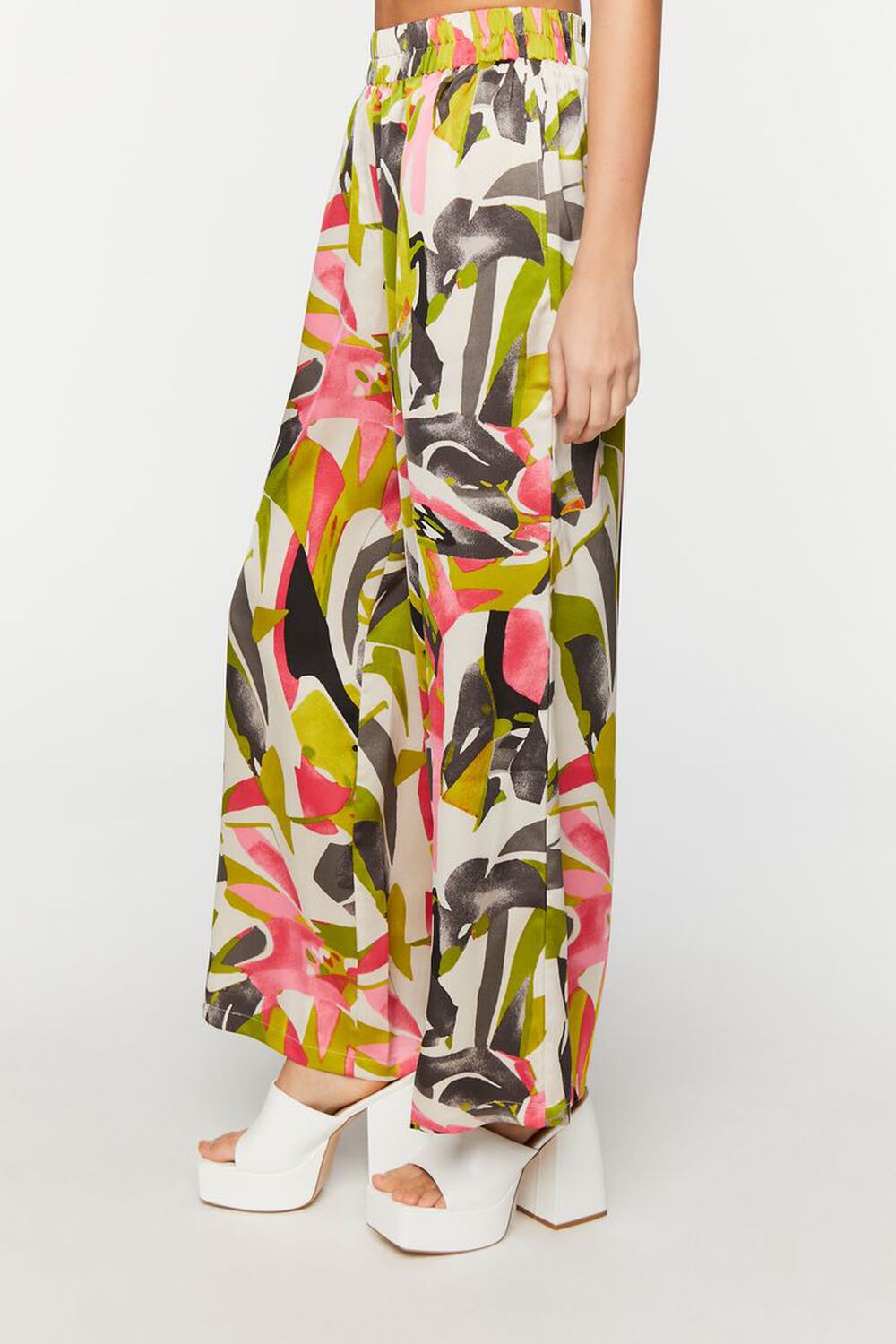 Abstract Floral Wide-Leg Pants, image 3