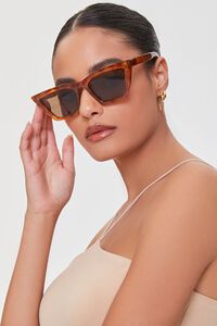 RUST/BROWN Tinted Cat-Eye Sunglasses, image 1
