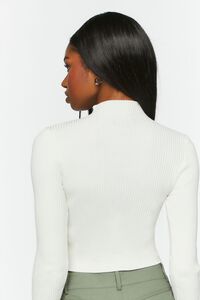VANILLA Ribbed Mock Neck Sweater-Knit Crop Top, image 3