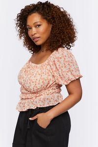 TIGERLILY/MULTI Plus Size Floral Puff-Sleeve Top, image 2