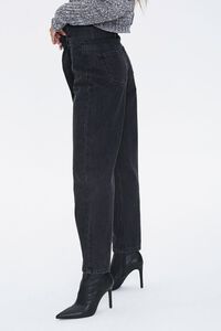 WASHED BLACK Paperbag Tie-Waist Jeans, image 3