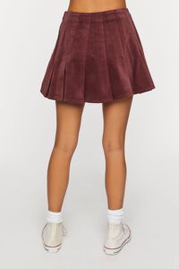 BROWN Corduroy Pleated Mini Skirt, image 4