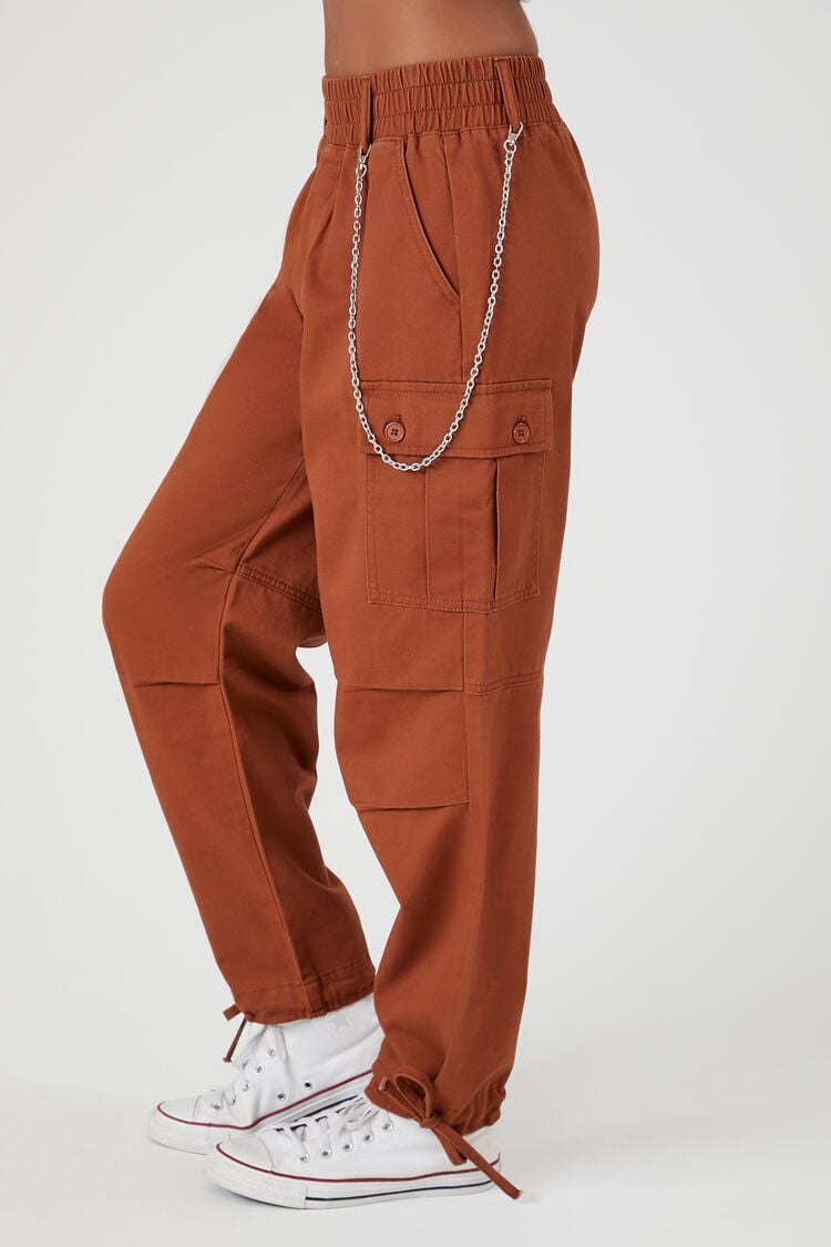 Side Button With Belt And Chain Cargo Pants - UrbanWearOutsiders