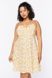 YELLOW/MULTI Plus Size Floral Print Cami Dress, image 1
