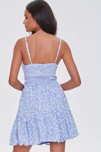 BLUE/MULTI Cutout Floral Print Mini Dress, image 3