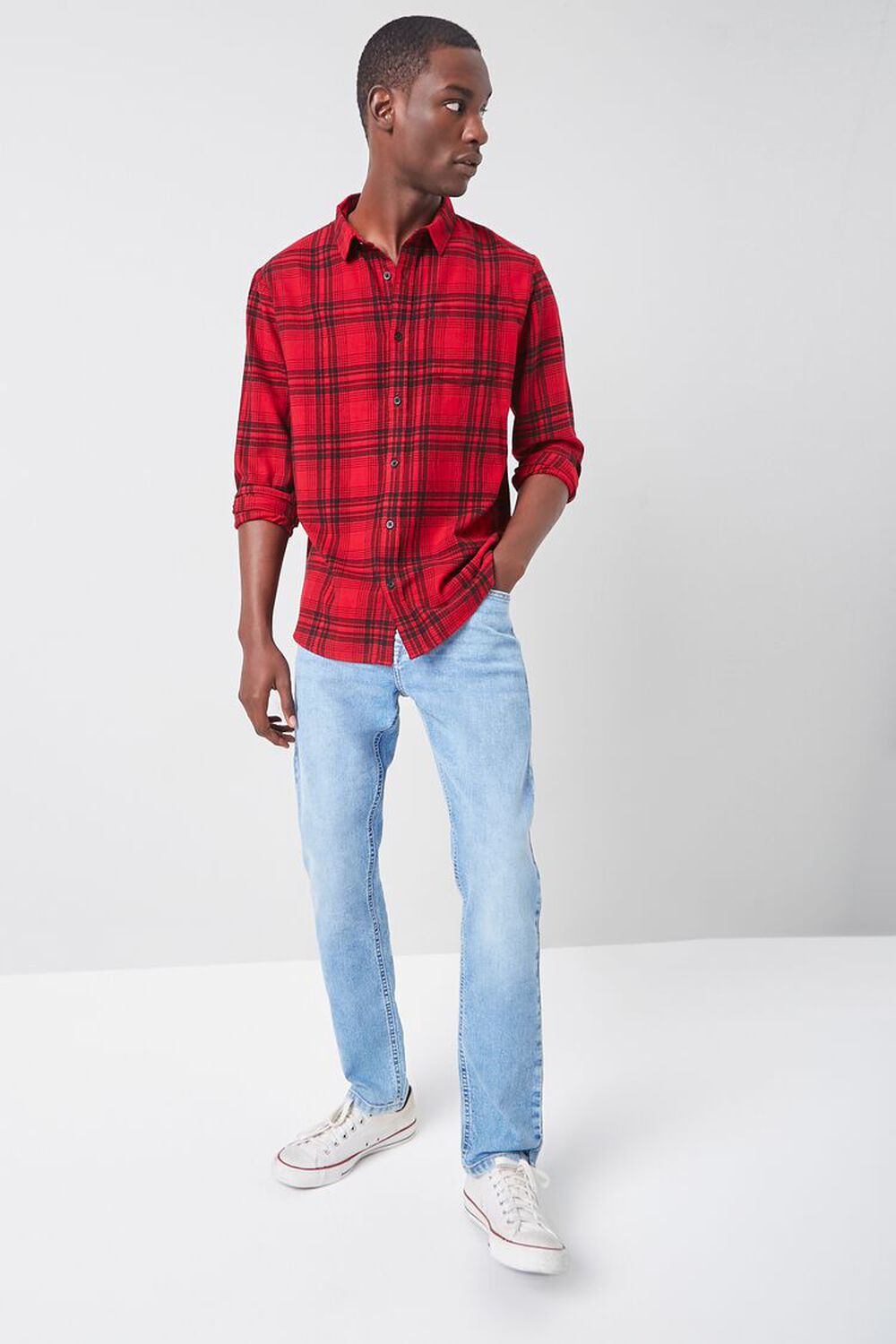 MEDIUM DENIM Basic Slim-Fit Jeans, image 1