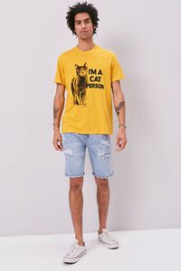 YELLOW/BLACK Cat Person Graphic Tee, image 4