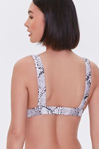 WHITE/BLACK Snake Print Bikini Top, image 4