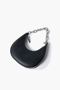 BLACK Pebbled Faux Leather Baguette Bag, image 2
