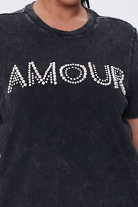 CHARCOAL/IVORY Plus Size Amour Graphic Tee, image 5