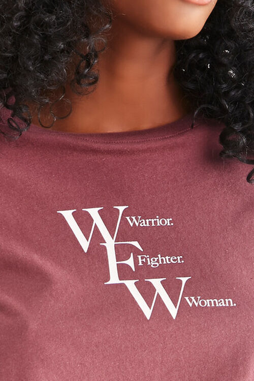 WINE/WHITE Warrior Fighter Woman Graphic Tee, image 5