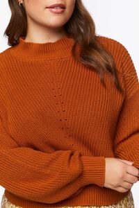 GINGER Plus Size Ribbed Mock Neck Sweater, image 5