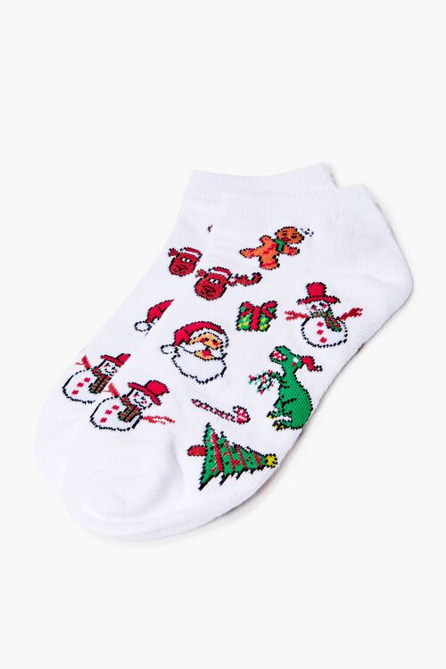 WHITE/MULTI Assorted Christmas Ankle Socks, image 2
