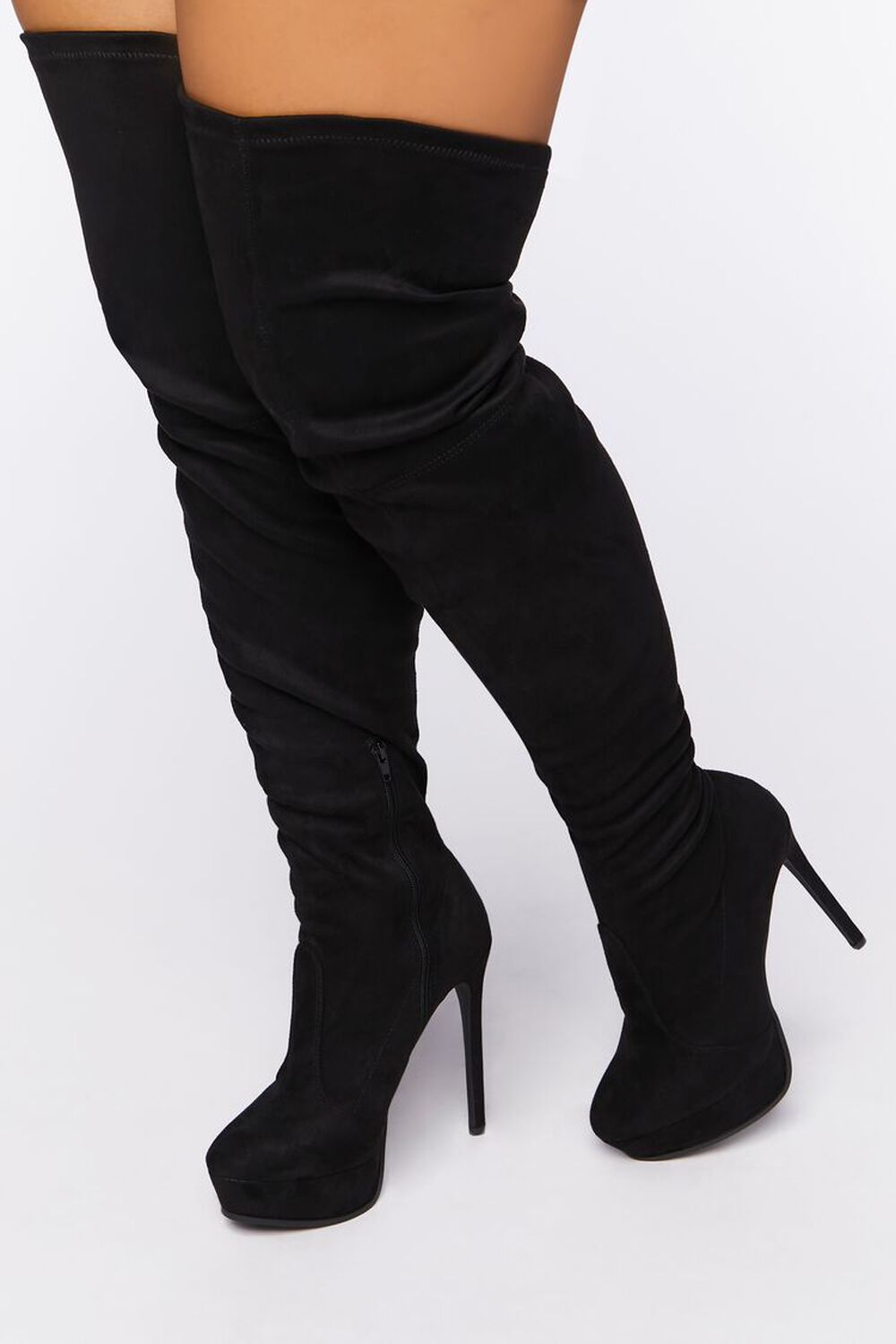 Faux Suede Over-the-Knee Boots (Wide)
