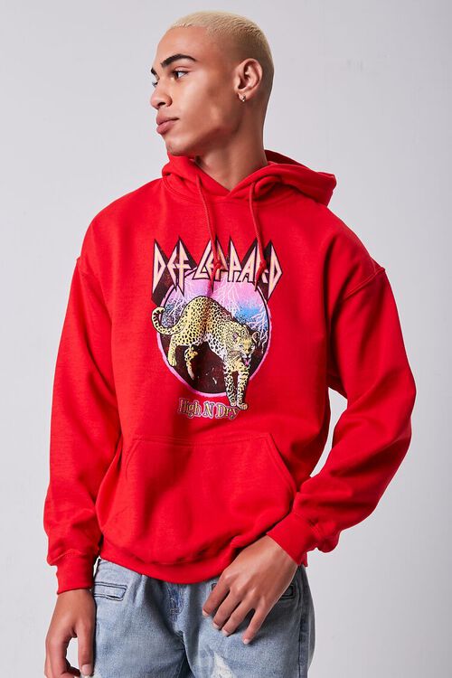RED/MULTI Def Leppard Graphic Hoodie, image 1