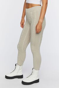 OYSTER GREY Cable Knit Skinny Pants, image 3