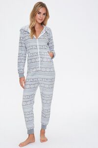 Fair Isle Hooded Pajama Jumpsuit, image 4