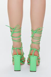 GREEN Knotted Strappy Open-Toe Heels, image 4
