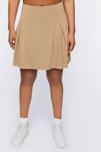 PINE BARK Plus Size Pleated Mini Skirt, image 2