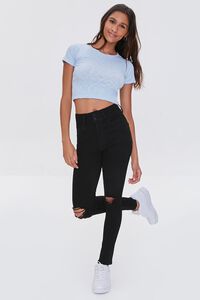 LIGHT BLUE Ribbed Semi-Cropped Tee, image 4