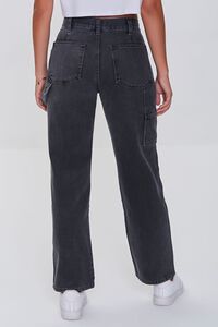 WASHED BLACK High-Rise Cargo Jeans, image 4