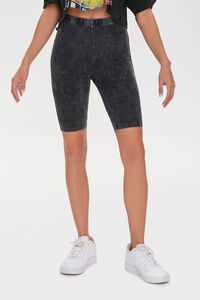 CHARCOAL Mineral Wash Biker Shorts, image 2
