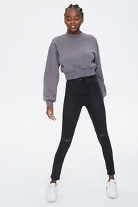 CHARCOAL Fleece Drop-Sleeve Sweatshirt, image 4