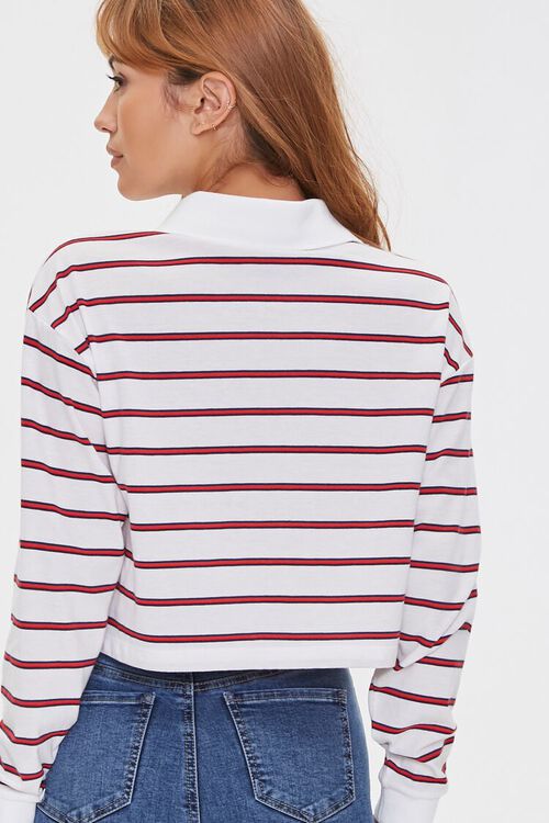 WHITE/RED Striped Rugby Shirt, image 3
