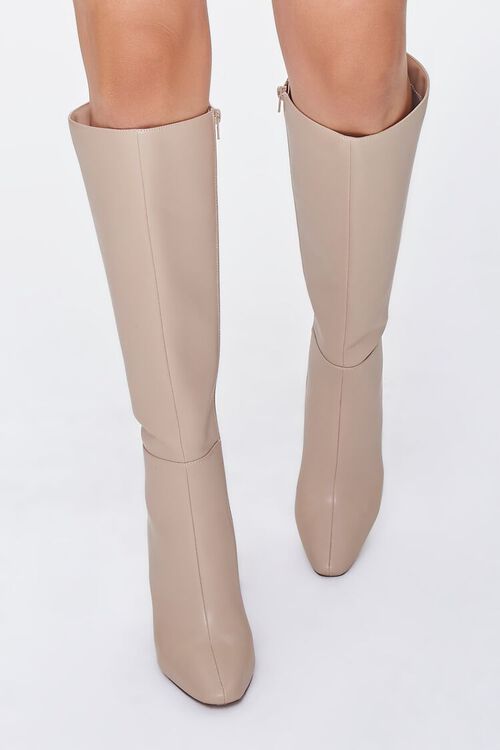 TAUPE Knee-High Stiletto Boots, image 4