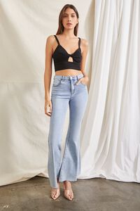 BLACK Twisted Cutout Crop Top, image 4