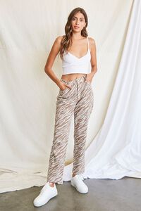 BEIGE/TAN Zebra Print Straight Jeans, image 5