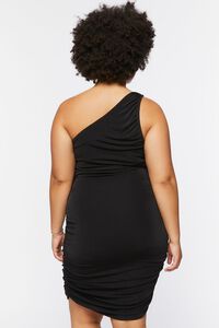 BLACK Plus Size One-Shoulder Mini Dress, image 3