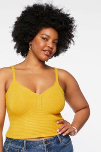 YELLOW GOLD Plus Size Sweater-Knit Cropped Cami, image 5