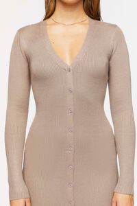 TAUPE Button-Front Sweater Midi Dress, image 5