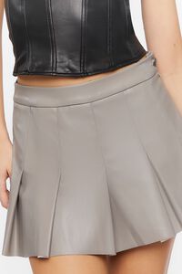 ALMOND Faux Leather Pleated Mini Skirt, image 6