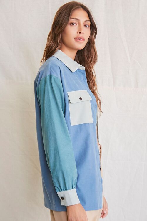 BLUE/MULTI Colorblock Drop-Sleeve Shirt, image 3