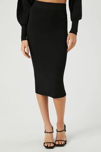 BLACK Turtleneck Sweater & Skirt Set, image 5