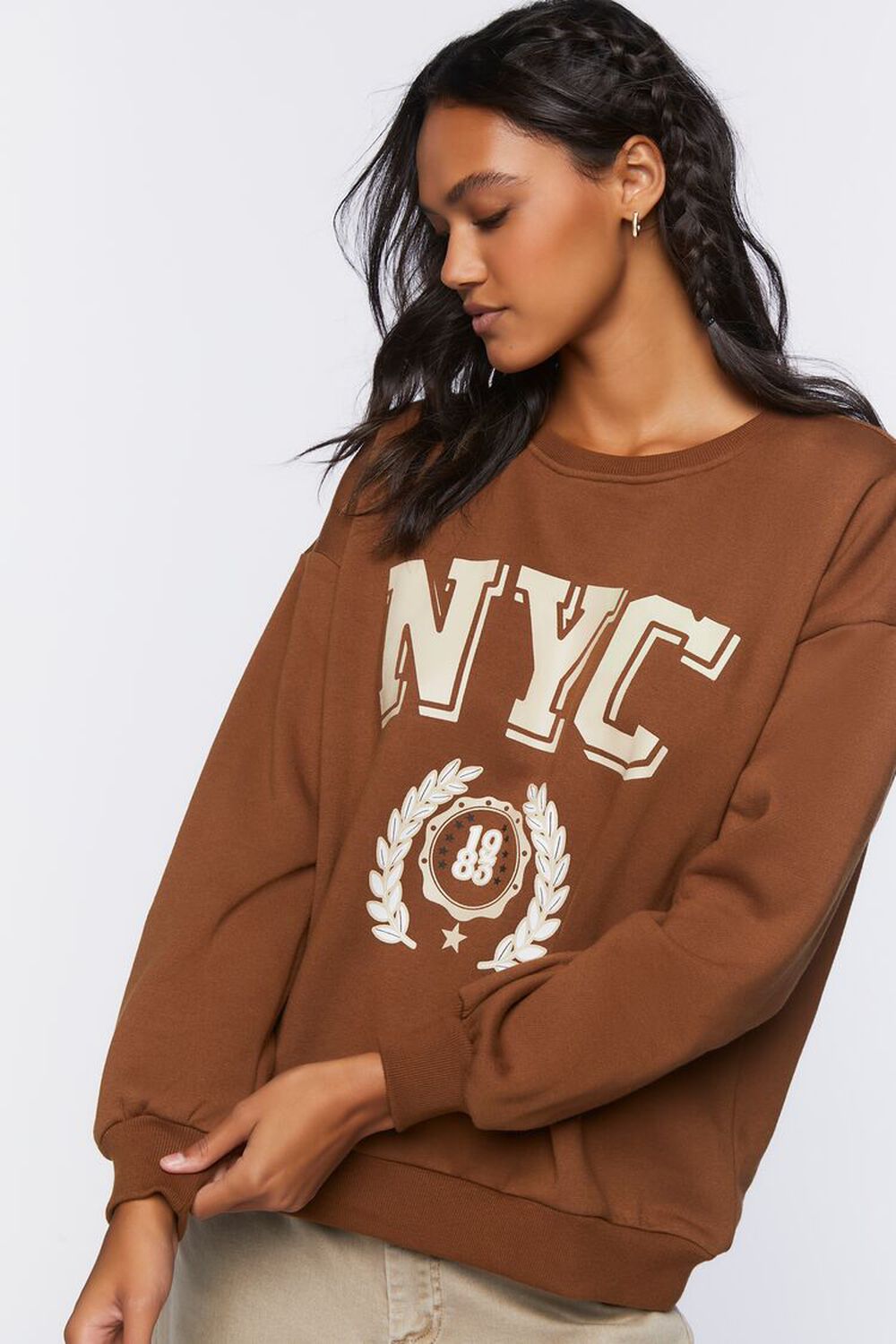 BROWN/MULTI NYC Graphic Pullover, image 1